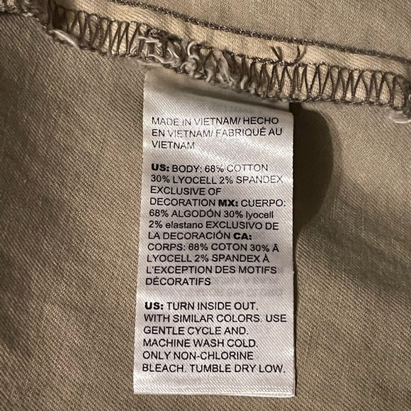 Chico’s Elongated Moto Casual Twill Denim Jacket, Cool Sage, Sz 4 (20/22) - NWT! - Picture 6 of 11